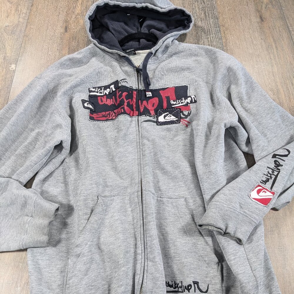 Quiksilver Gray and Black Hoodie